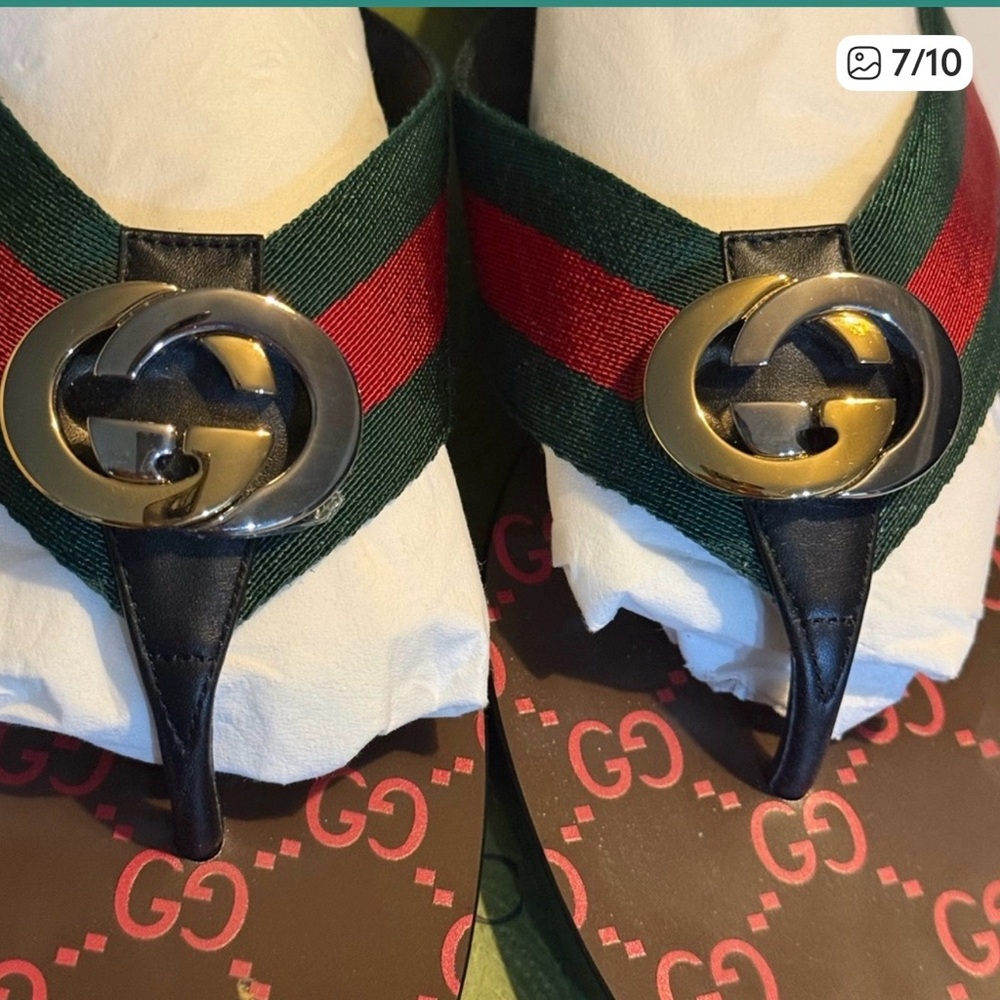 Gucci Black and Pink Logo Slides